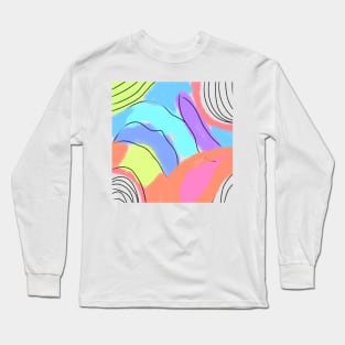 Orange blue purple watercolor art Long Sleeve T-Shirt